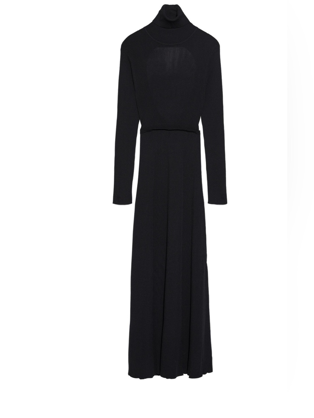 New! Zara Black Long-Sleeve Ribbed Cut Out Dress , Never Worn